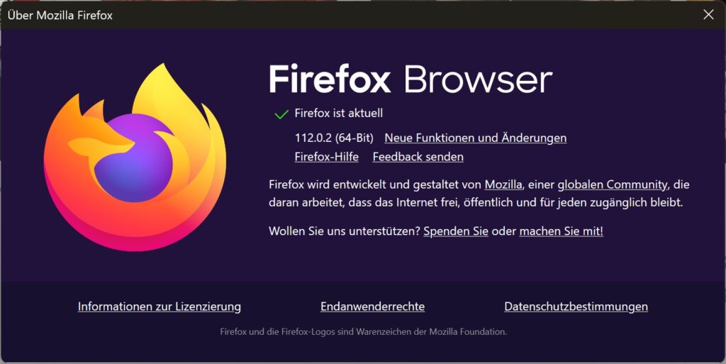 Firefox Browser-Version